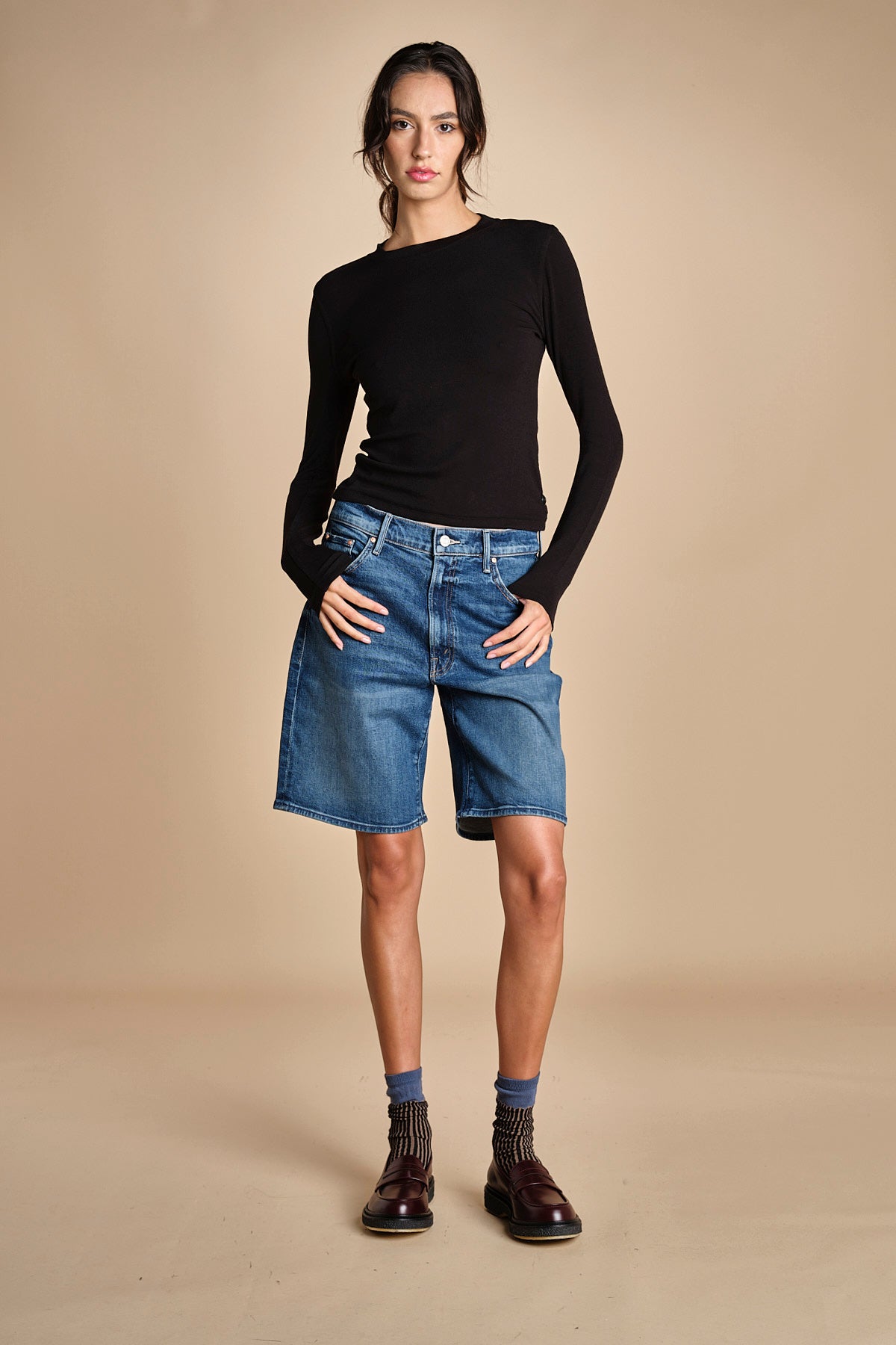 bermuda in denim 4862 THE UNDERCOVER BERMUDA SHORT 259 mother 