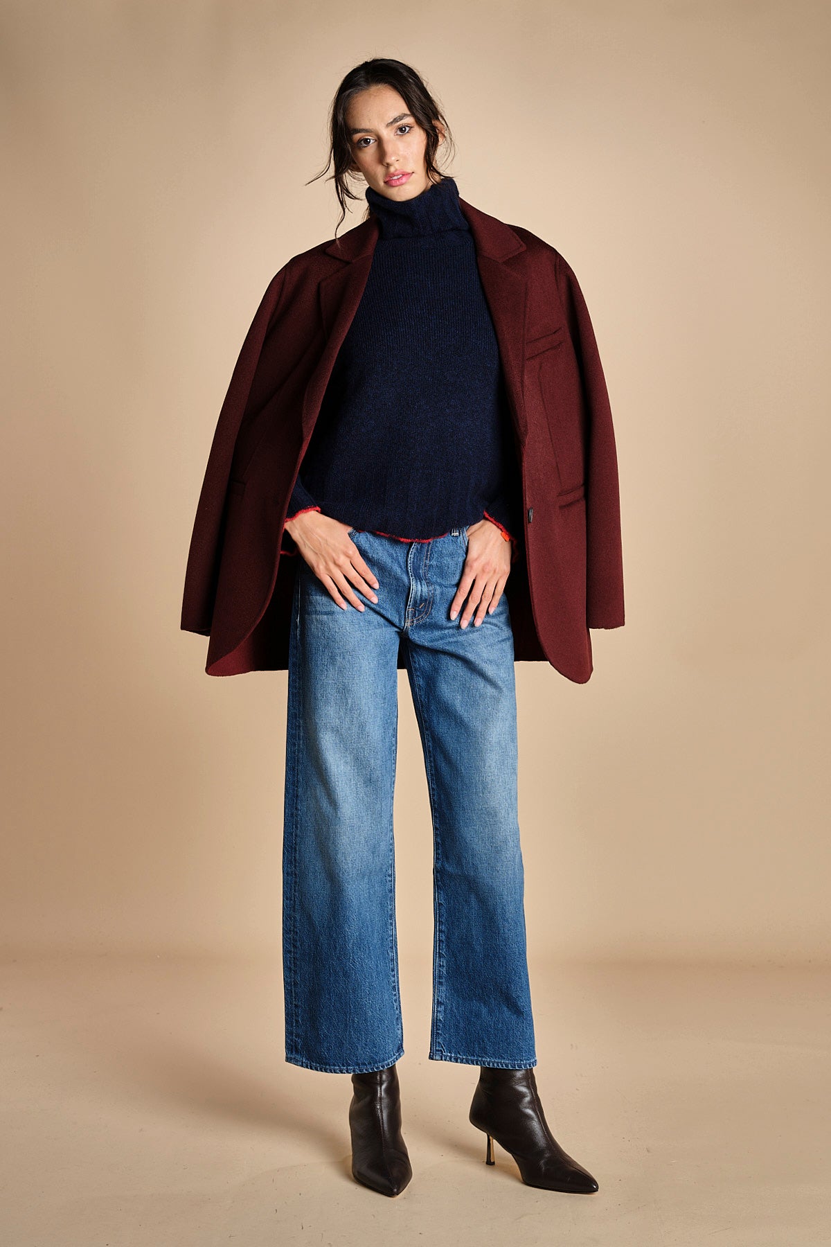 denim chiaro con ciliegie sul retro 11316 THE PIPE DREAM BUTTON SNEAK FRAY 1085 mother 