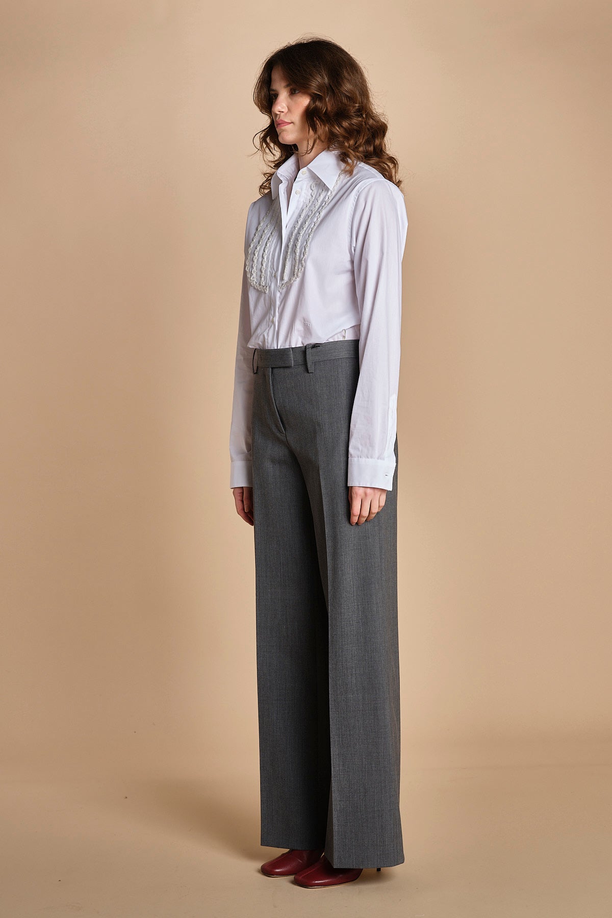 pantalone in tela lana B031-3047-8737 GRIGIO n21 
