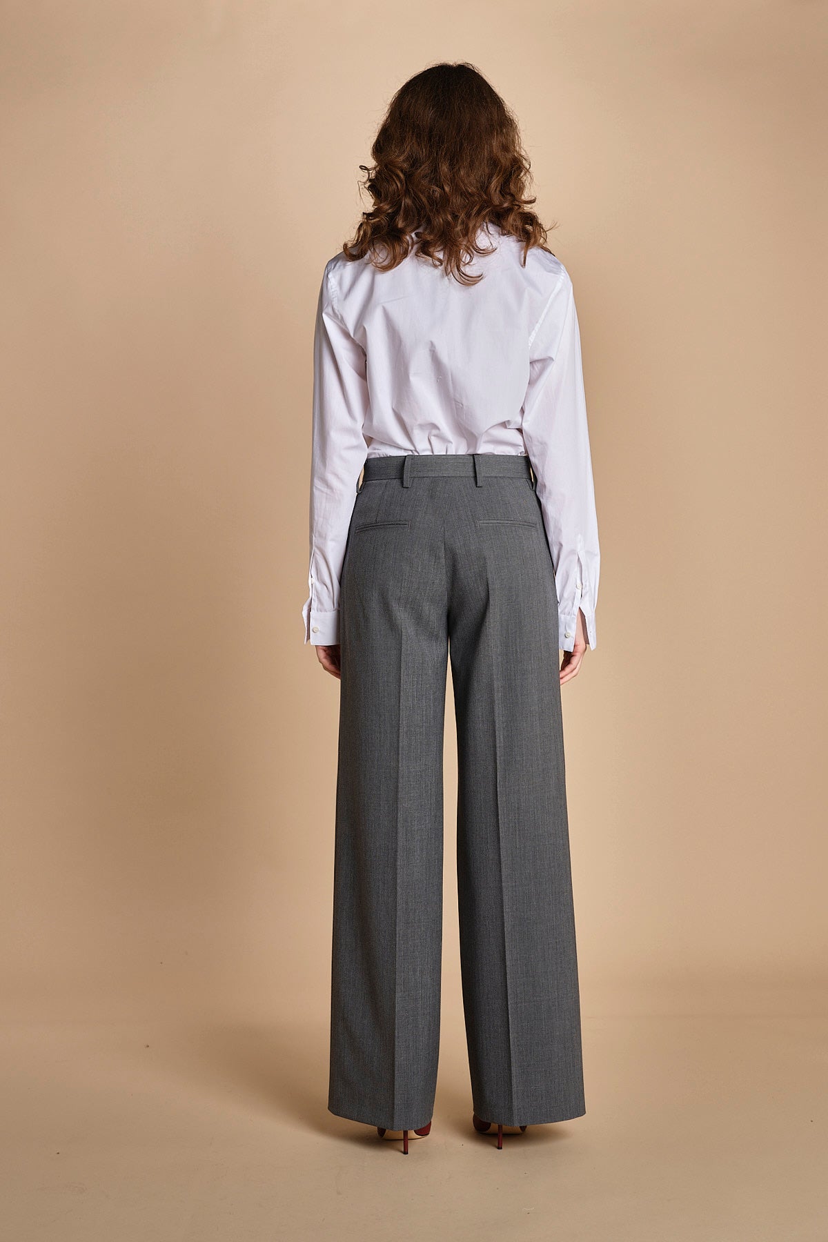 pantalone in tela lana B031-3047-8737 GRIGIO n21 