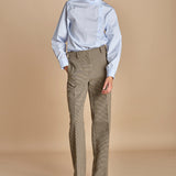 pantalone in piede de poule B032-5268-QA21 CAMMELLO MORO n21 