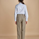 pantalone in piede de poule B032-5268-QA21 CAMMELLO MORO n21 