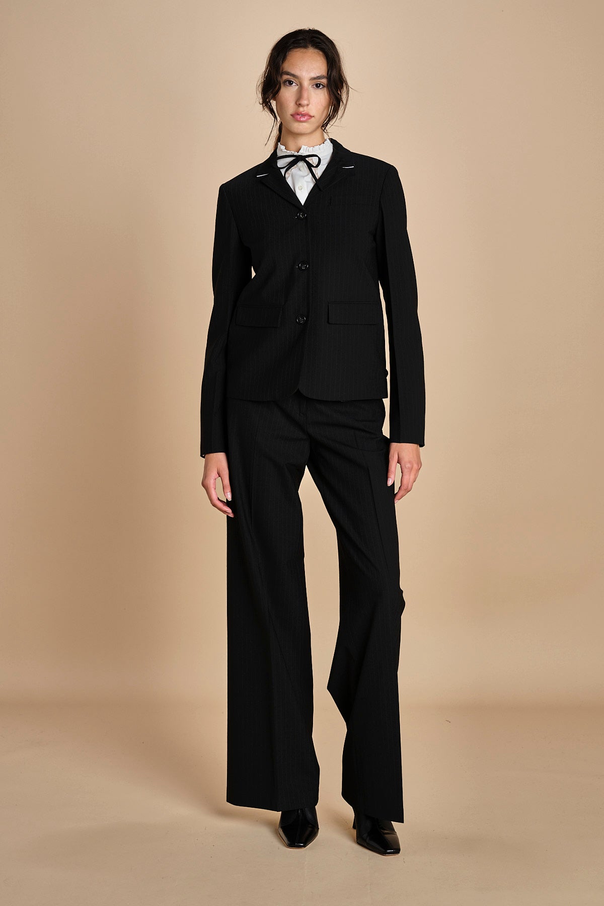 pantalone gessato in gabardine B0415248 R911 n21 