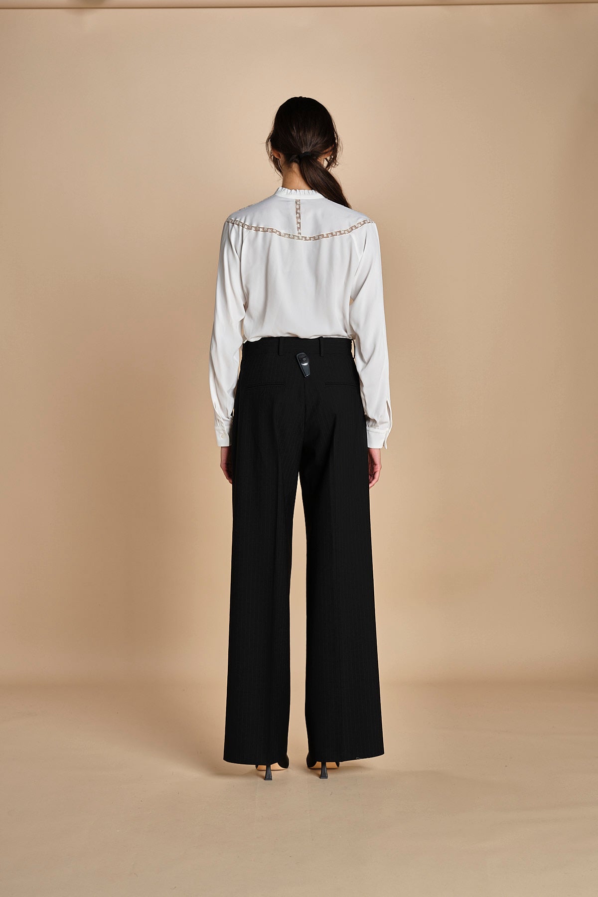pantalone gessato in gabardine B0415248 R911 n21 