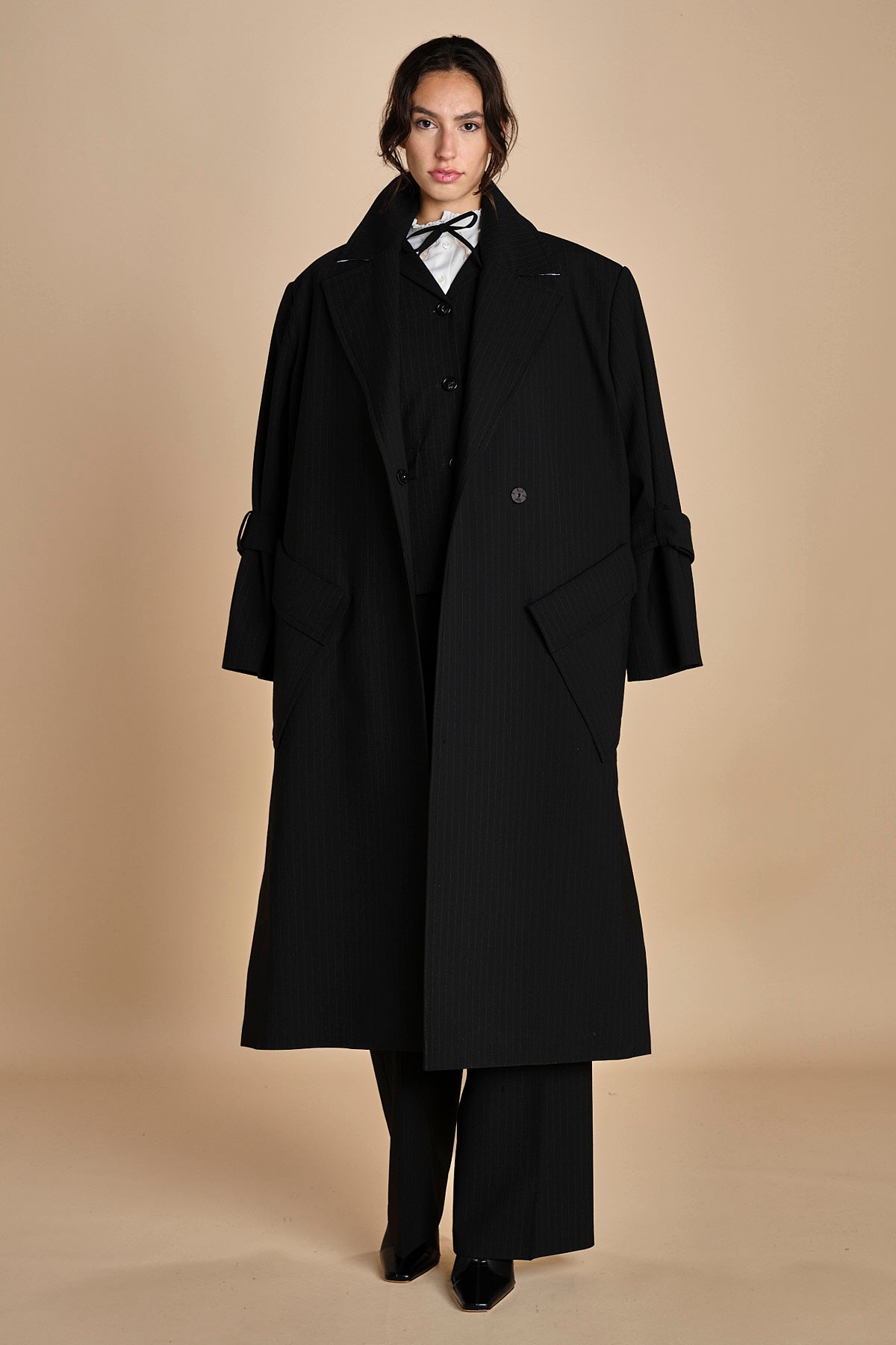 pantalone gessato in gabardine B0415248 R911 n21 