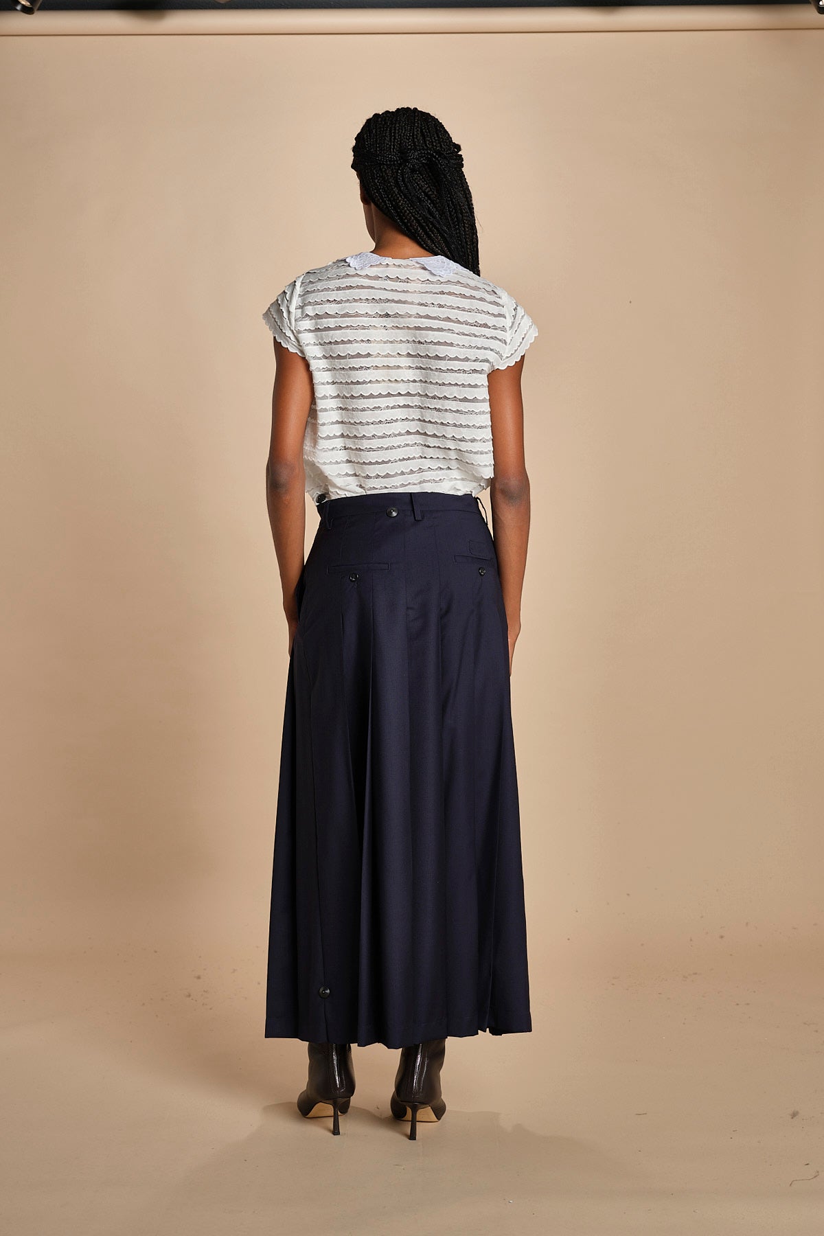 gonna lunga a pieghe C12230166479 BLU n21 
