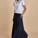 F0714 t-shirt con colletto ricamato F07141571101 BIANCO n21 