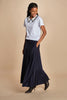 F0714 t-shirt con colletto ricamato