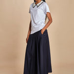 F0714 t-shirt con colletto ricamato F07141571101 BIANCO n21 