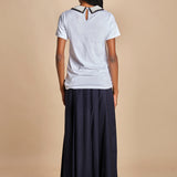 F0714 t-shirt con colletto ricamato F07141571101 BIANCO n21 