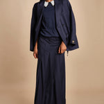 t-shirt con colletto ricamato F07141571101 BLU n21 