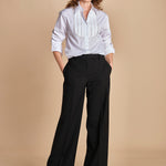 camicia con plastron di perline G023-0187-1101 BIANCO n21 