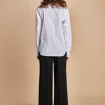 camicia con plastron di perline G023-0187-1101 BIANCO n21 