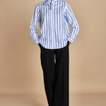camicia girocollo a righe con bandana G0315249 R1D1 n21 