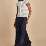 camicia a maniche corte con rouches e smerli G04152011102 BIANCO n21 
