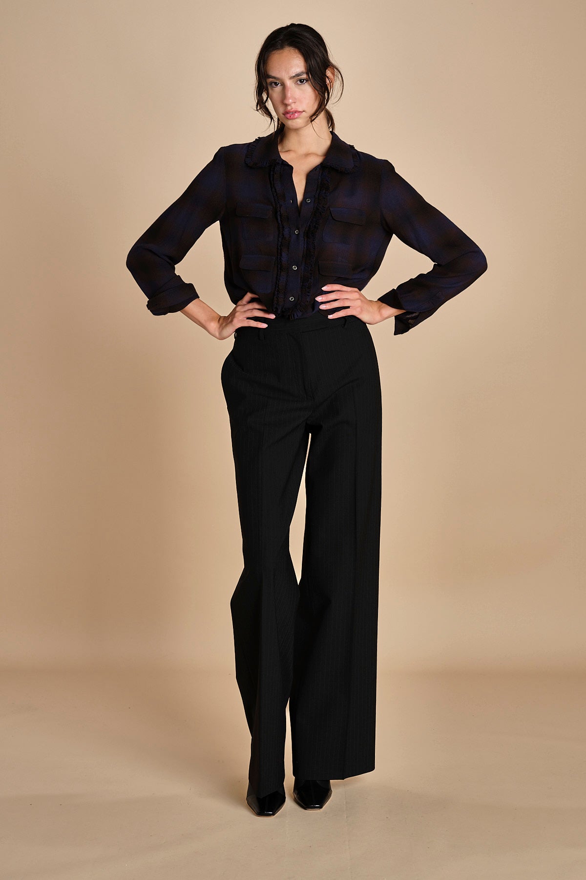 camicia a quadri con taschine G0513081 Q291 n21 