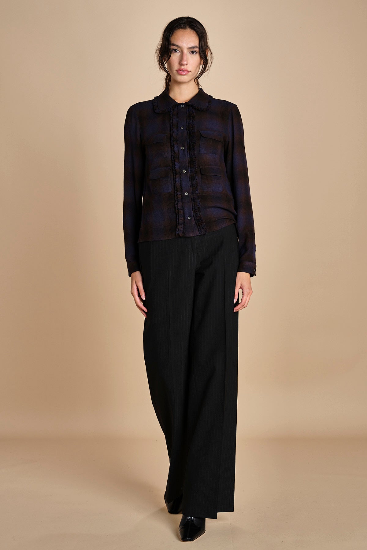 camicia a quadri con taschine G0513081 Q291 n21 