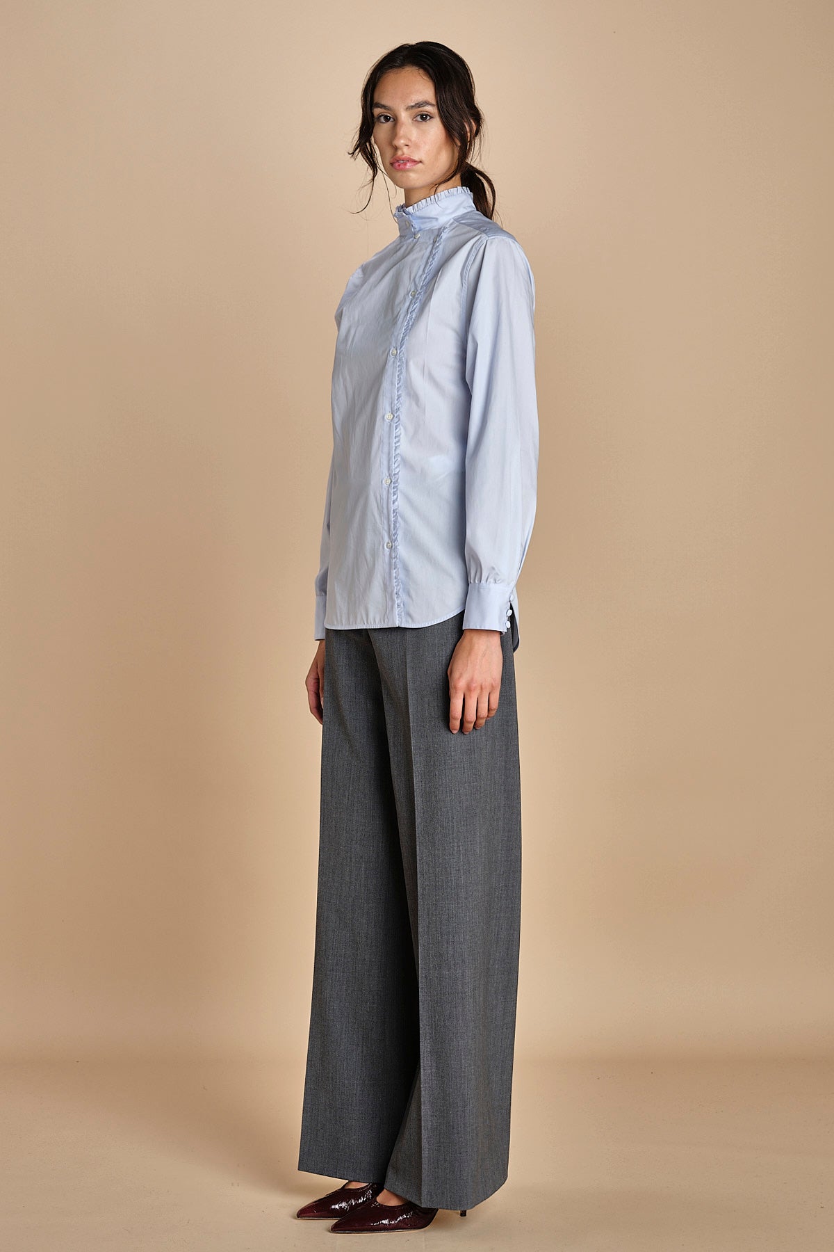 camicia con rouches G0710127 6311 n21 