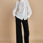 camicia in seta con rouches G0725111 1102 n21 
