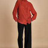 camicia in seta con rouches G0725111 3495 n21 