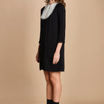 miniabito con plastron a contrasto H021-5075-9000 NERO n21 