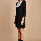 miniabito con plastron a contrasto H021-5075-9000 NERO n21 