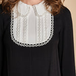 miniabito con plastron a contrasto H021-5075-9000 NERO n21 