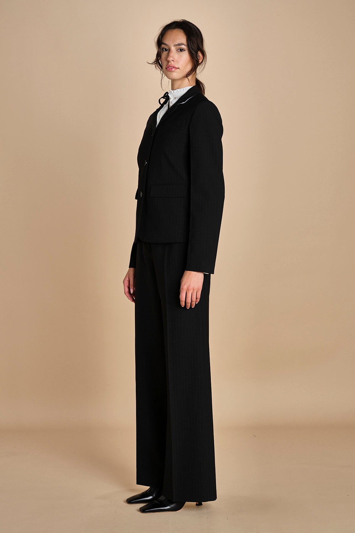 blazer gessato con tre bottoni L0125248 R911 n21 