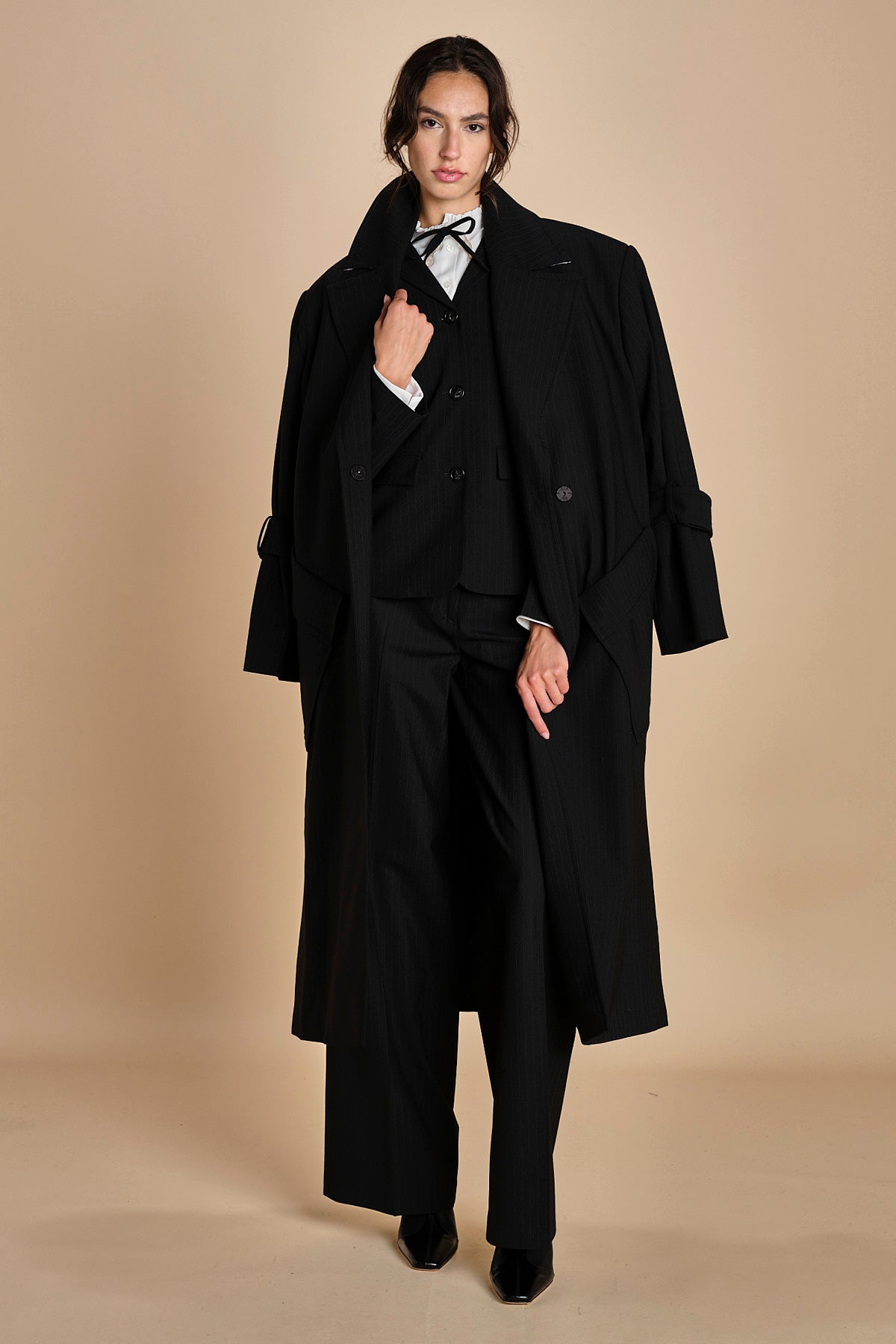 blazer gessato con tre bottoni L0125248 R911 n21 