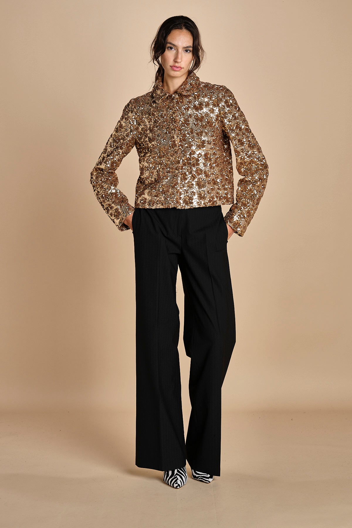 giacca corta in paillettes L0245265 M301 n21 