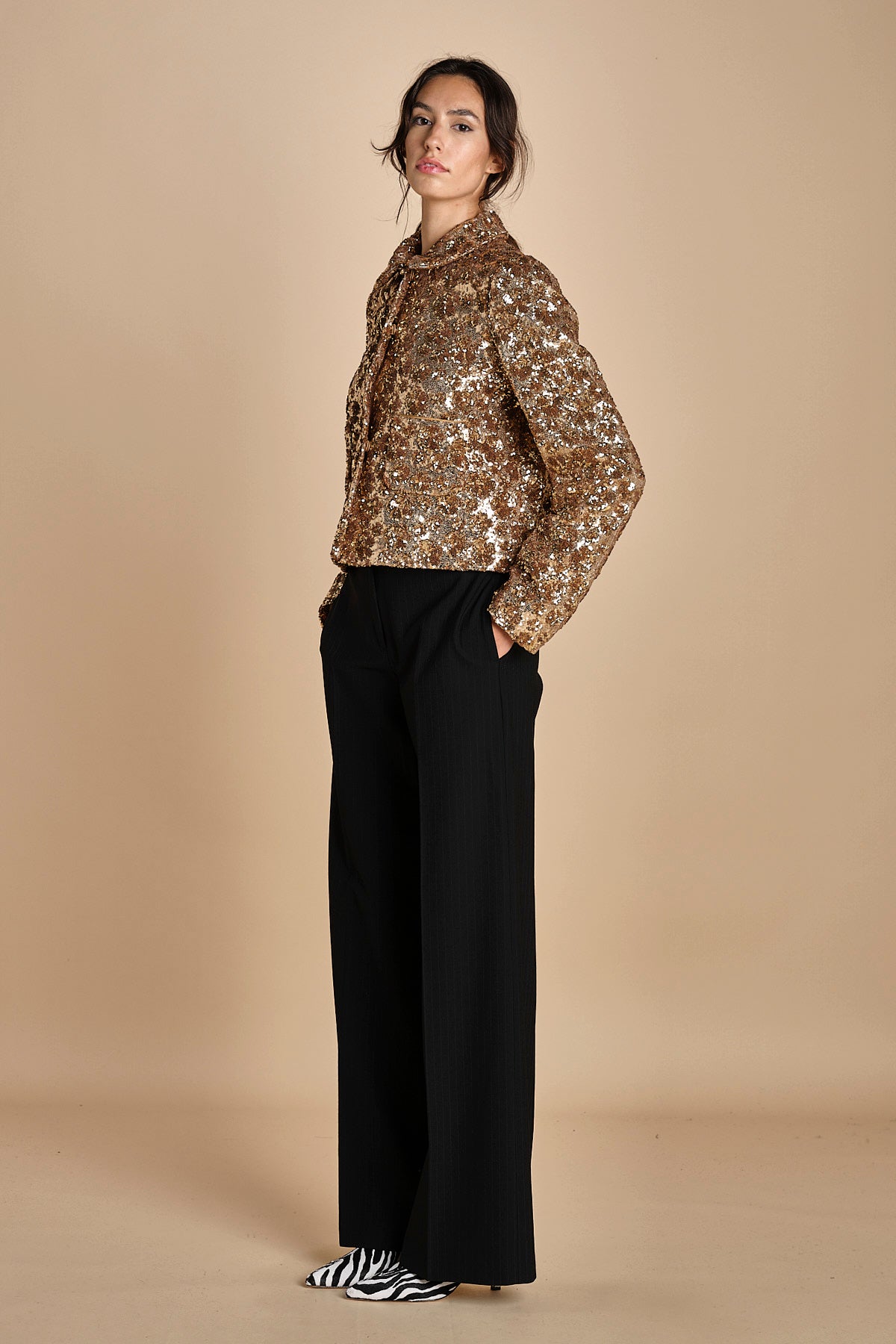 giacca corta in paillettes L0245265 M301 n21 