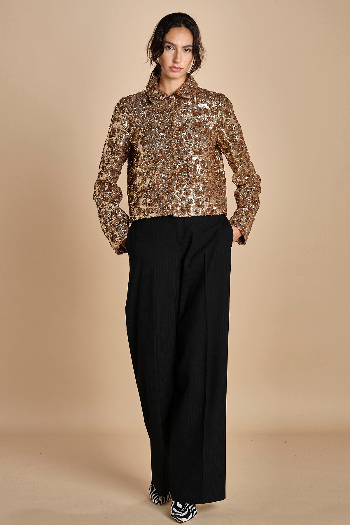giacca corta in paillettes L0245265 M301 n21 