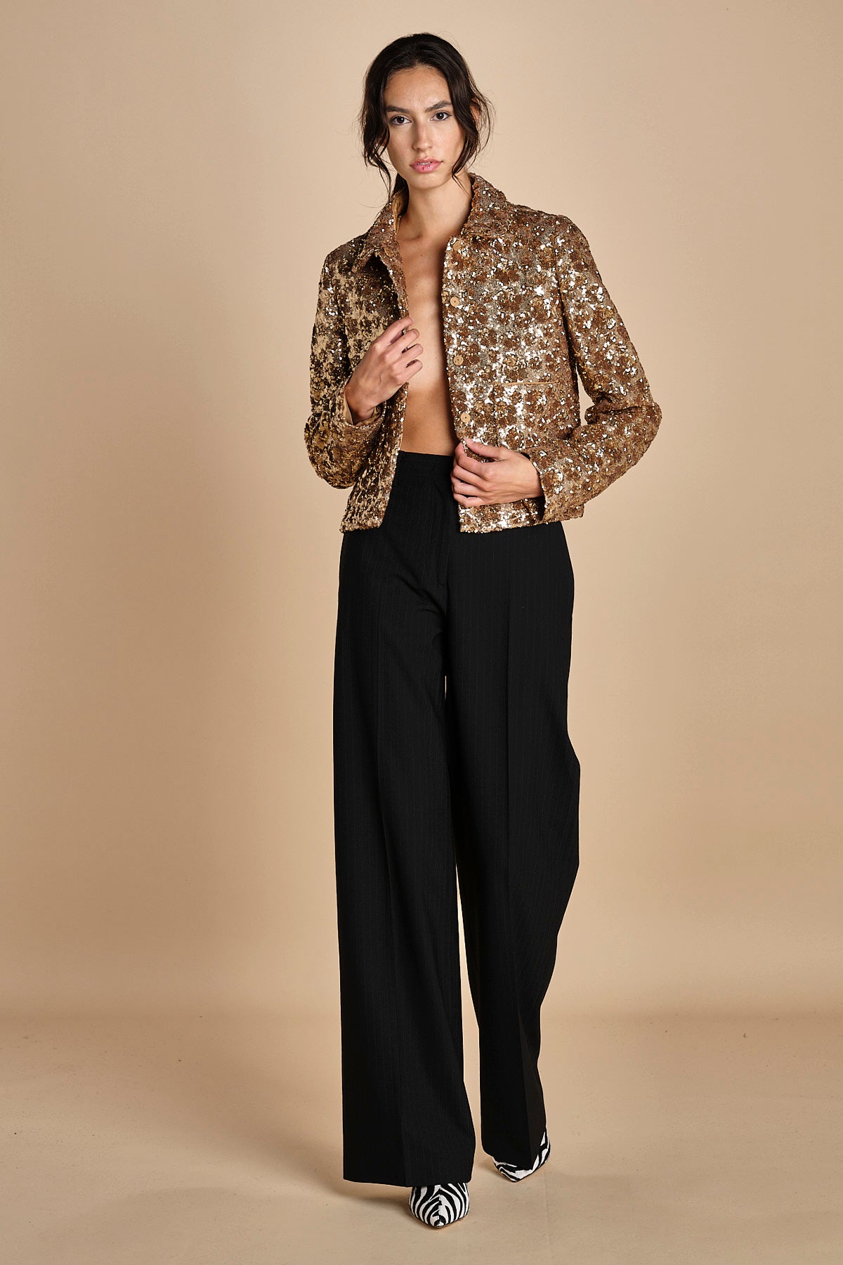 giacca corta in paillettes L0245265 M301 n21 