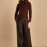 pantalone a vita bassa con elastico in lana e seta. ASTRID STR02 MORO nine in the morning 