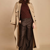 pantalone a vita bassa con elastico in lana e seta. ASTRID STR02 MORO nine in the morning 