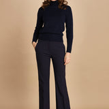 pantalone lungo a zampa. PAOLINA PL142 NAVY nine in the morning 