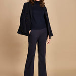 pantalone lungo a zampa. PAOLINA PL142 NAVY nine in the morning 