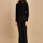 pantalone lungo a zampa. PAOLINA PL142 NERO nine in the morning 