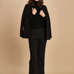 pantalone lungo a zampa. PAOLINA PL142 NERO nine in the morning 