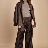 pantalone due pinces lana e seta. PETRA PE80 MORO nine in the morning 