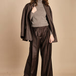 pantalone due pinces lana e seta. PETRA PE80 MORO nine in the morning 
