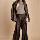 pantalone due pinces lana e seta. PETRA PE80 MORO nine in the morning 