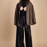 pantalone due pinces lana e seta. PETRA PE80 NAVY nine in the morning 