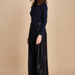 pantalone due pinces lana e seta. PETRA PE80 NAVY nine in the morning 