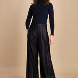 pantalone due pinces lana e seta. PETRA PE80 NAVY nine in the morning 