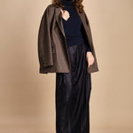 pantalone due pinces lana e seta. PETRA PE80 NAVY nine in the morning 