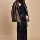pantalone due pinces lana e seta. PETRA PE80 NAVY nine in the morning 