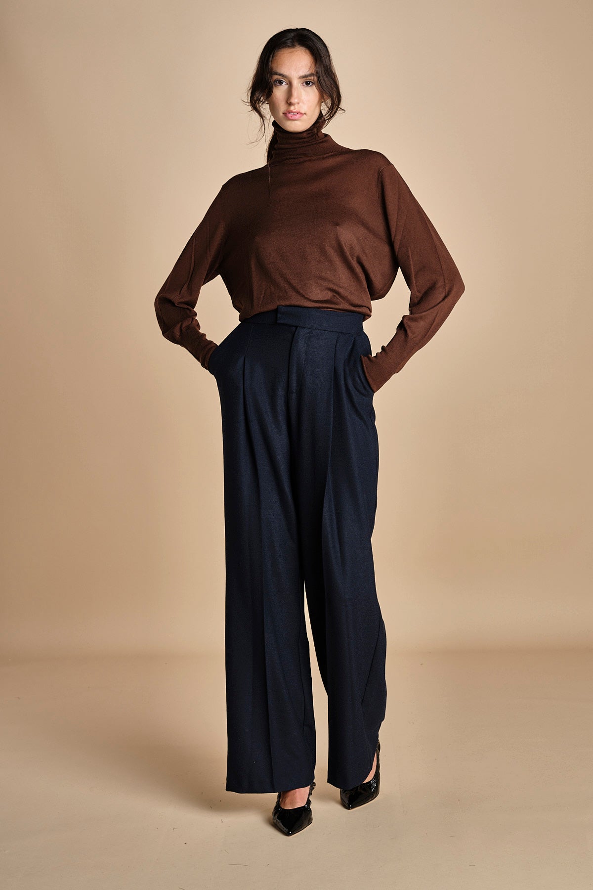 pantalone con pinces GRACE F25-040 013 MIDNIGHT BLU oscar 
