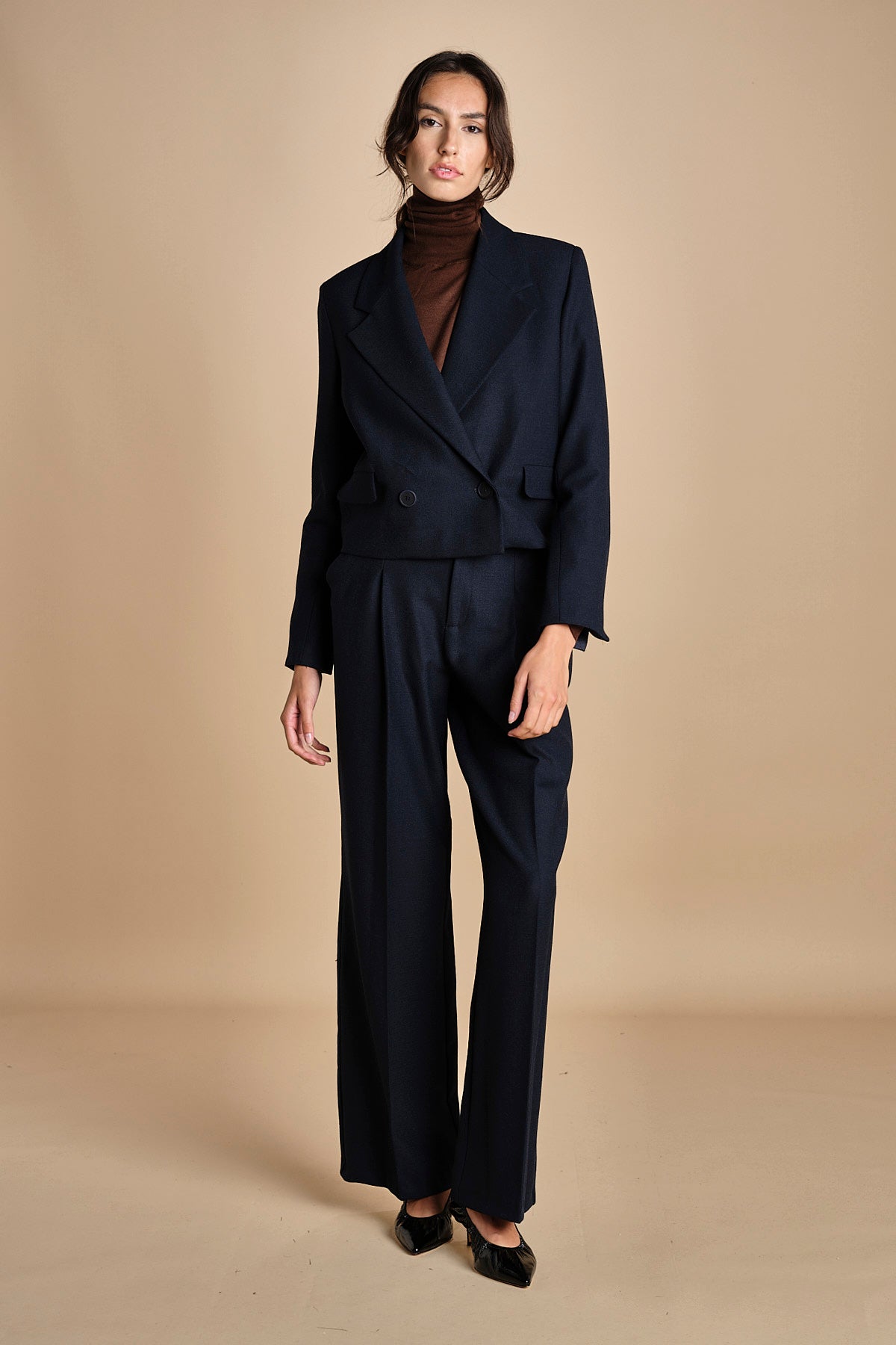 pantalone con pinces GRACE F25-040 013 MIDNIGHT BLU oscar 