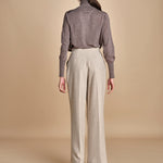 pantalone con pinces GRACE F25-040 092 DRIFWOOD oscar 